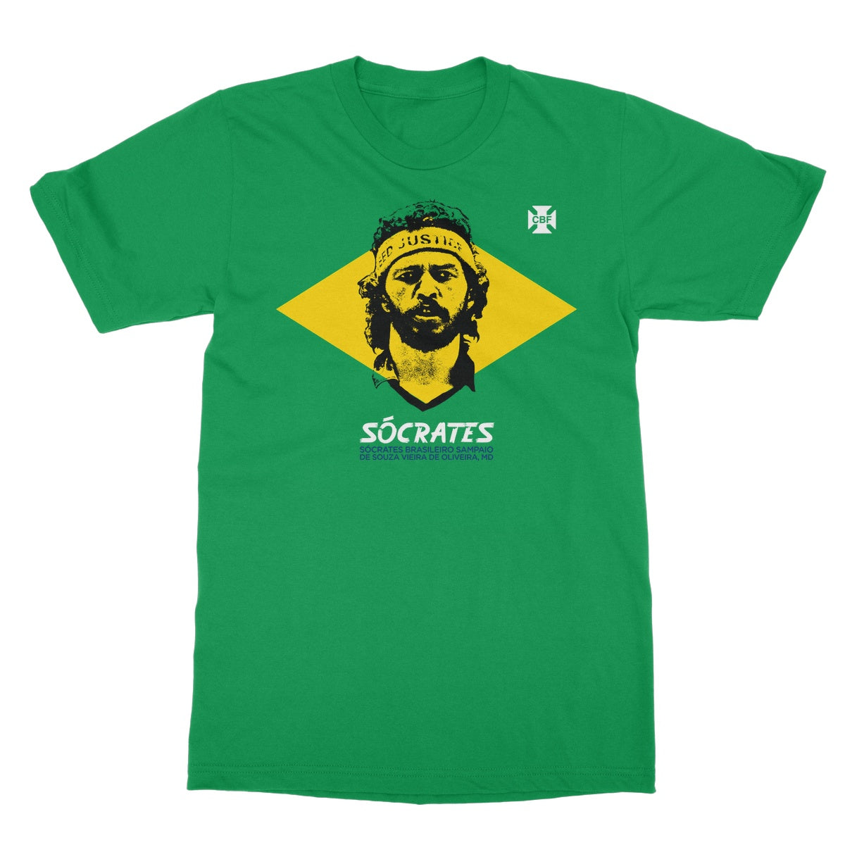 SOCRATES Brazil Captain & Football World Cup Legend T-Shirt (Sizes S - 2XL)