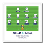 England v Holland 1996 12"x12" Framed Print