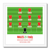Wales v Italy 2002 12"x12" Framed Print