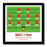 Wales v Spain 1985 12"x12" Framed Print