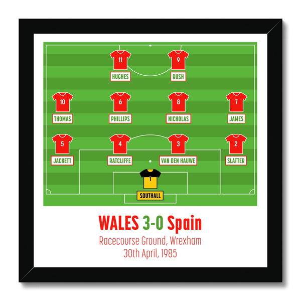 Wales v Spain 1985 12"x12" Framed Print