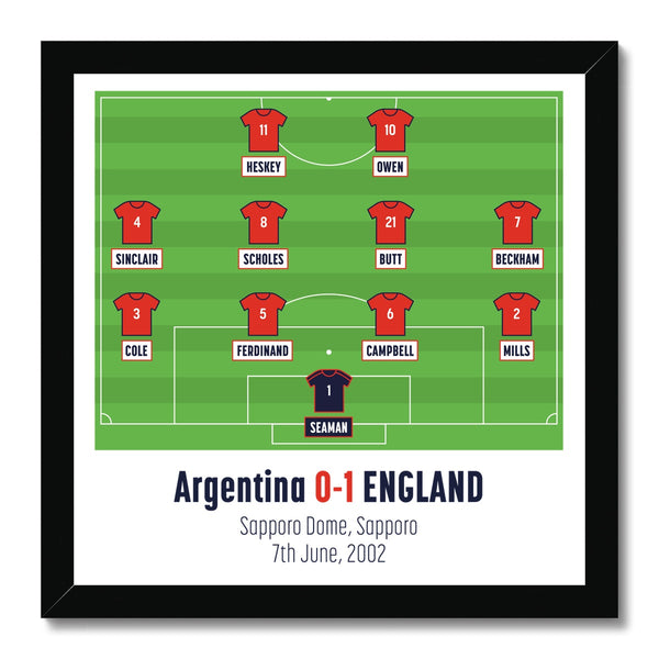 Argentina v England 2002 12"x12" Framed Print