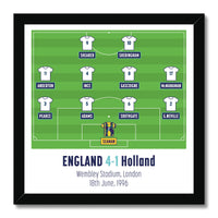 England v Holland 1996 12"x12" Framed Print